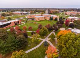 College campus with colourful folliage