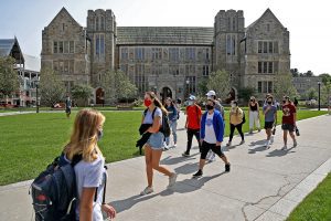 Students outside college to show an open letter to moms of college students