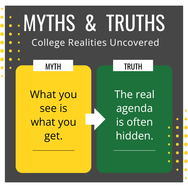 MYTH #1: What you see is what you get. TRUTH #1: The real agenda is often hidden.