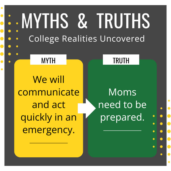 MYTH #10: We will communicate and act quickly in an emergency. TRUTH #10: Moms need to be prepared.